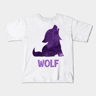 Wolf Night Stars Kids T-Shirt